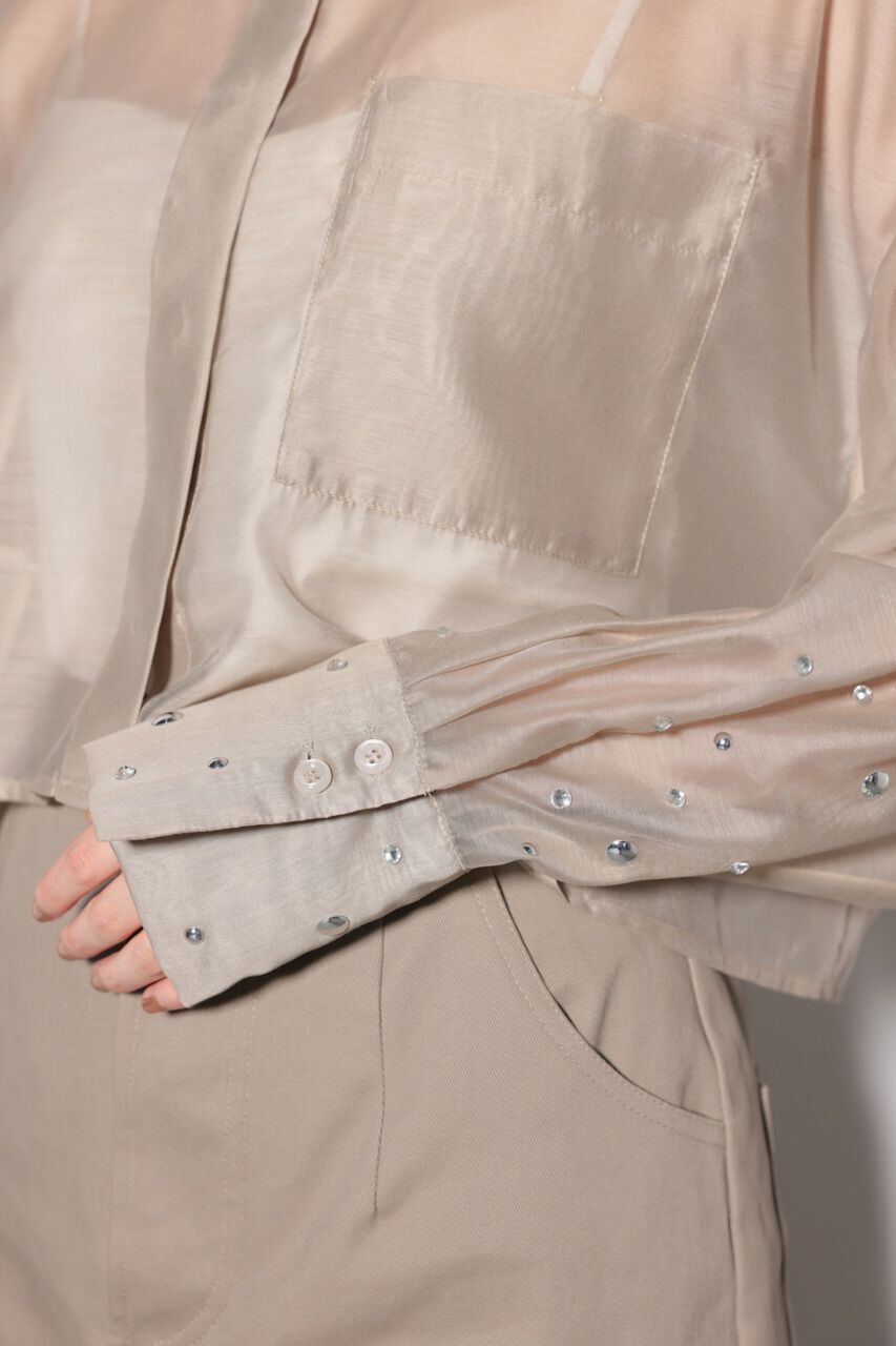 rienda「ビジュースリーヴシアーシャツ」|シャツ・ブラウス|