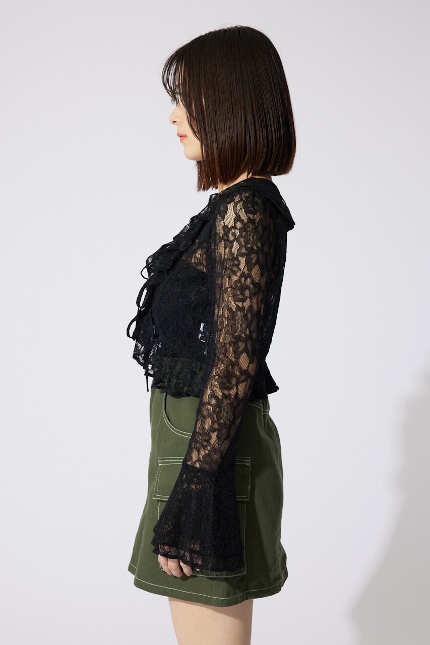 rienda「フロントフリル2WAYレースブラウス」|シャツ・ブラウス|