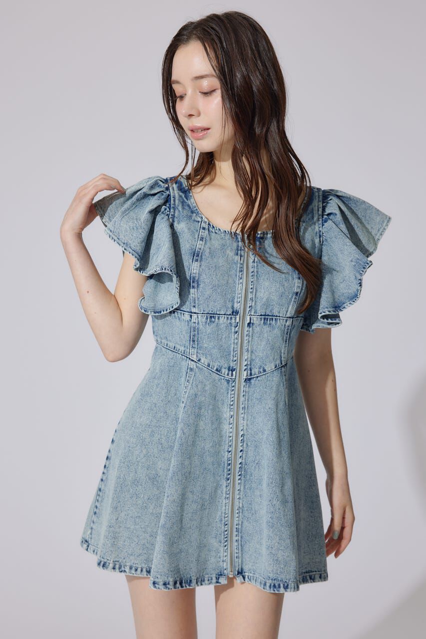 rienda「フリルスリーブミニワンピース」|ワンピース|