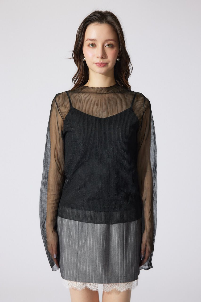 rienda「ランダムリブシアーニットトップス」|ニット・セーター|