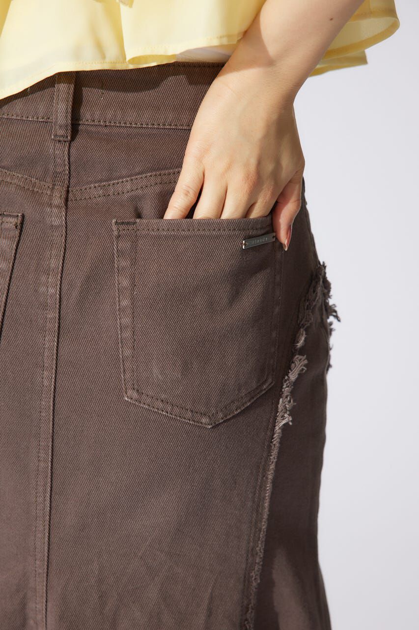 rienda「フリンジマーメイドデニムジャストウエストスカート」|スカート|