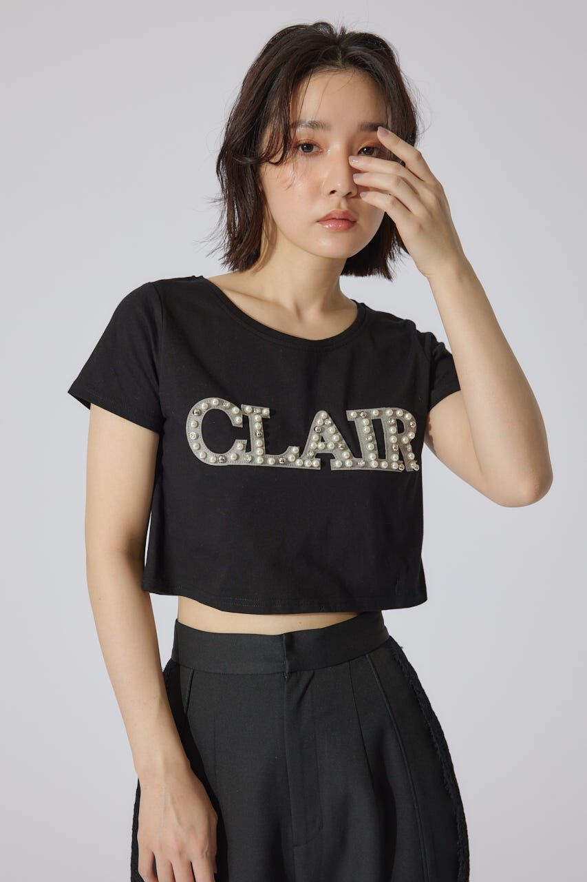 rienda「スランクビジューショートTシャツ」|Tシャツ・カットソー|