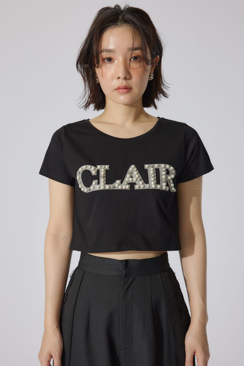 rienda「スランクビジューショートTシャツ」|Tシャツ・カットソー|