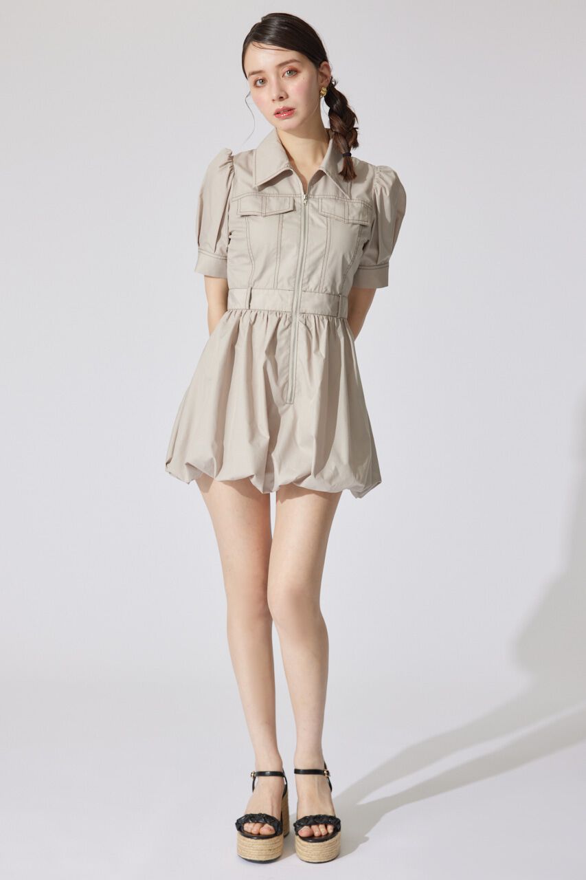 rienda「フロントジップバルーンミニロンパース」|ワンピース|