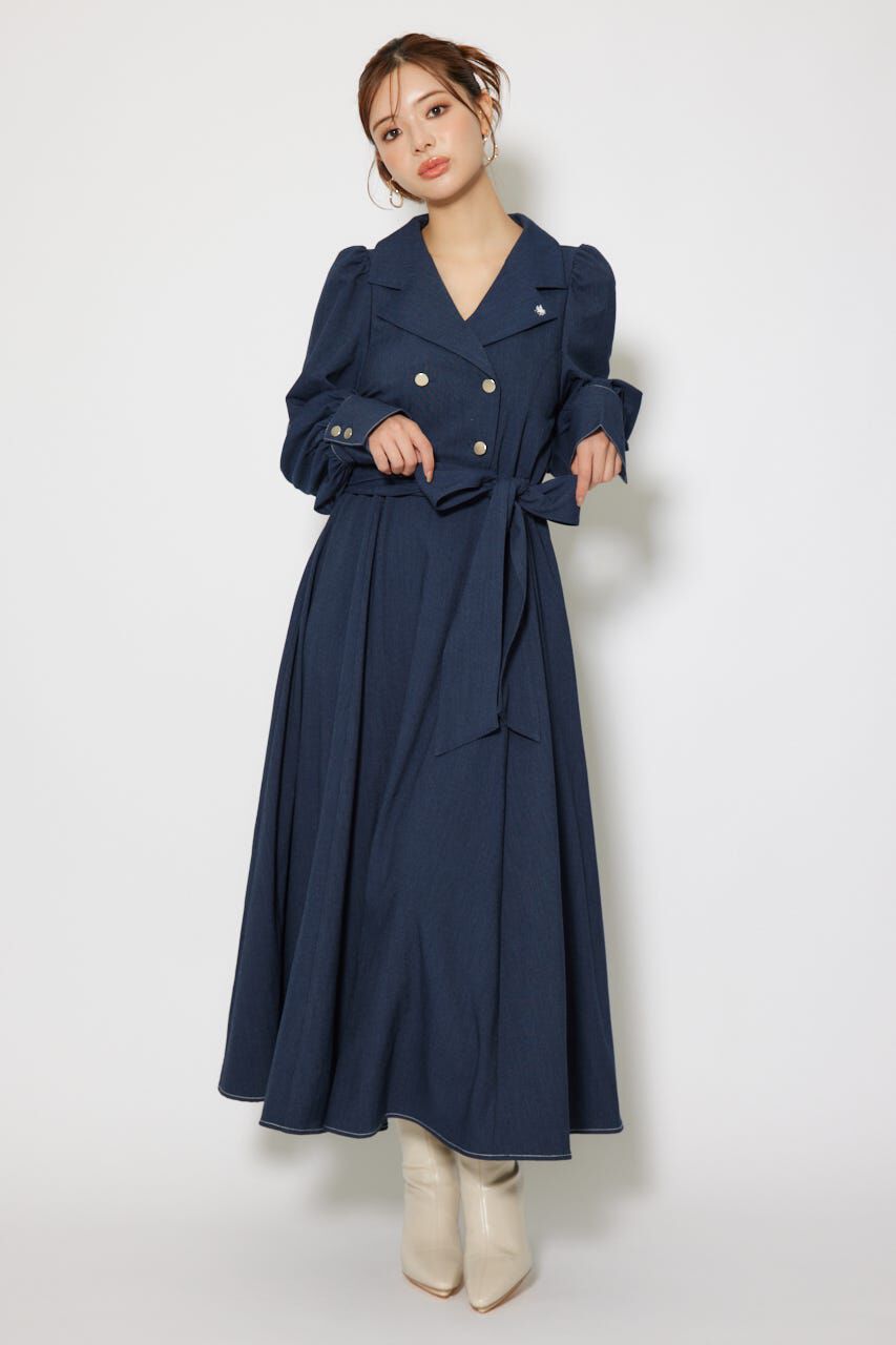 rienda「オープンカラーフレアワンピース」|ワンピース|