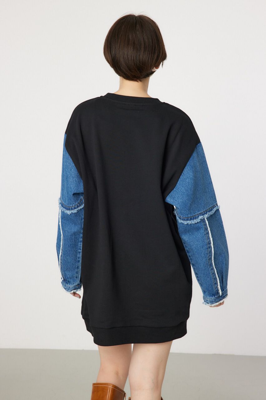 RODEO CROWNS「デニムドッキングスウェットワンピース」|ワンピース|
