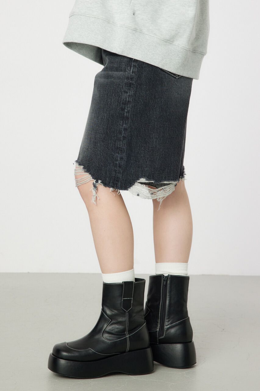 RODEO CROWNS「ダメージDENIM バミューダパンツ」|デニム|