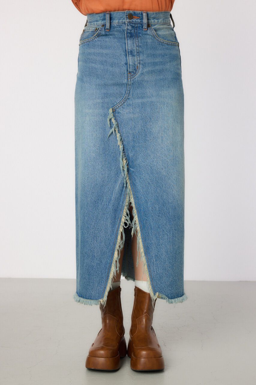 RODEO CROWNS「スリットデニムマキシスカート」|スカート|