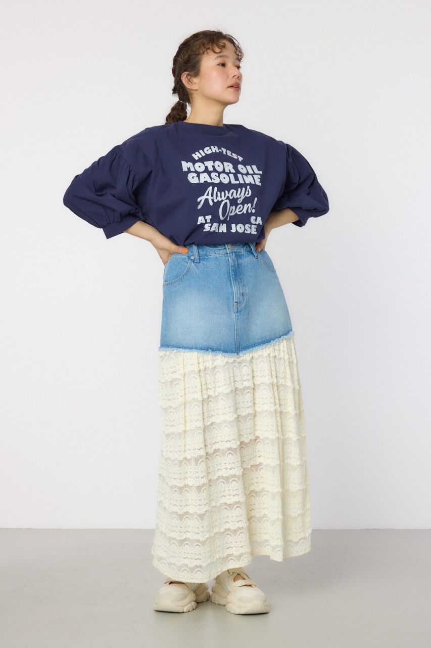 RODEO CROWNS「デニム&times;レーススカート」|スカート|
