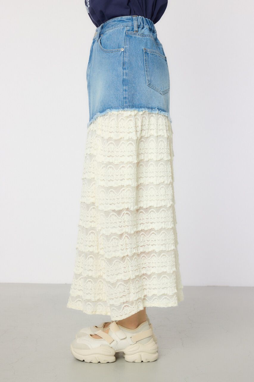 RODEO CROWNS「デニム&times;レーススカート」|スカート|