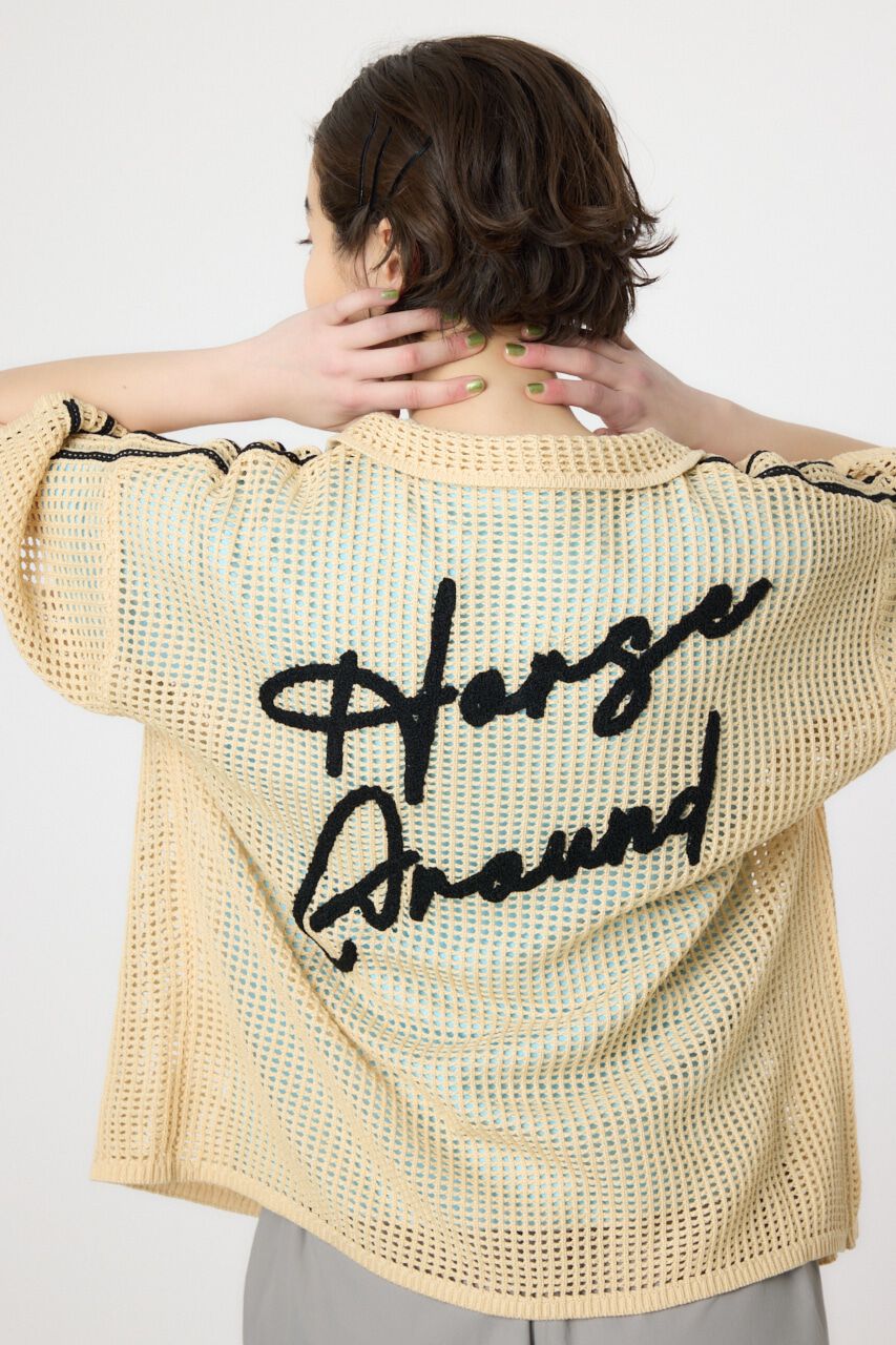 RODEO CROWNS「透かし編ラインカーディガン」|カーディガン|