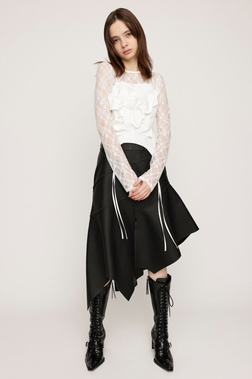 SLY「RANDOM HEM F／LEATHER ミディアムスカート」|スカート|