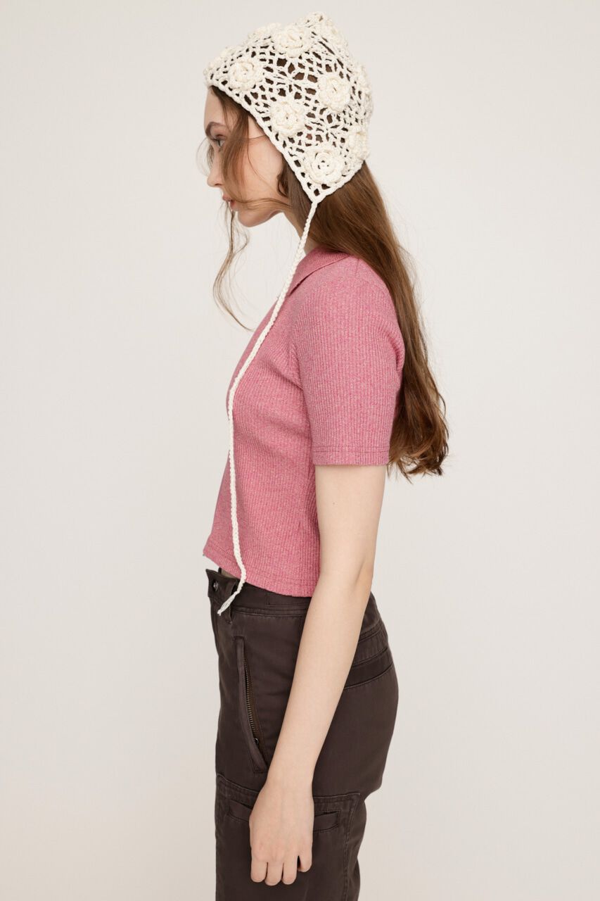 SLY「FRONT ZIP CUT RIB トップス」|Tシャツ・カットソー|