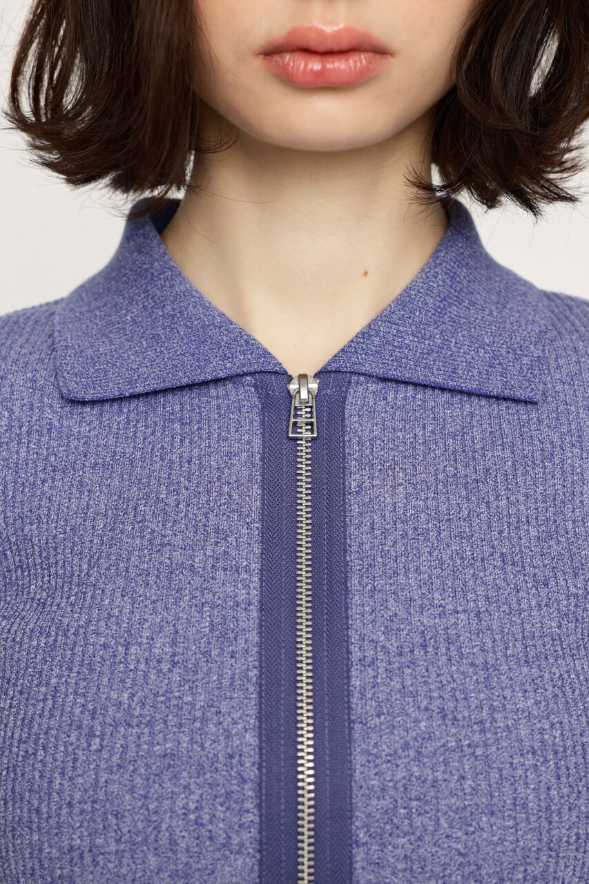 SLY「FRONT ZIP CUT RIB トップス」|Tシャツ・カットソー|