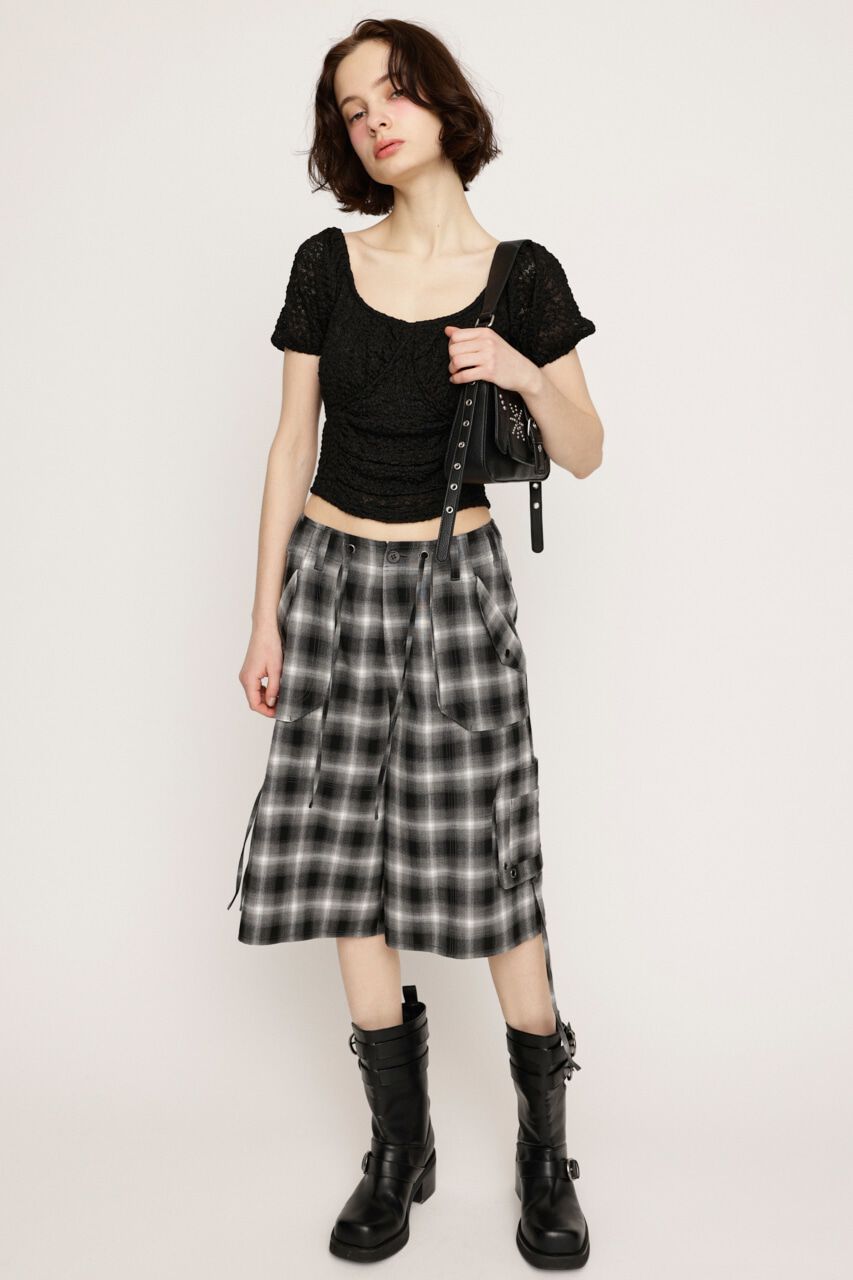 SLY「PUFF SLEEVE GATHER CUT トップス」|Tシャツ・カットソー|