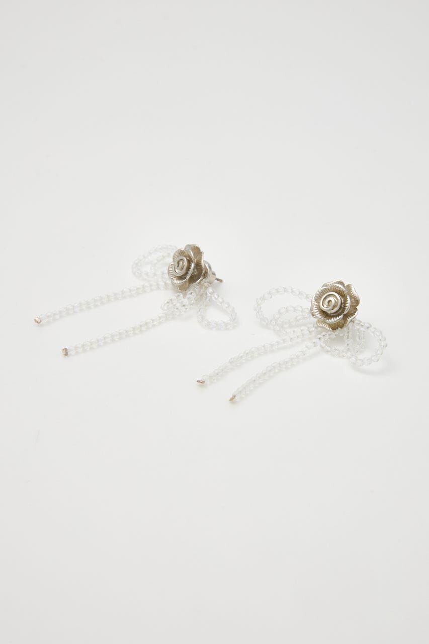 SLY「ROSE MOTIF BEADS P／EARRINGS」|ピアス|