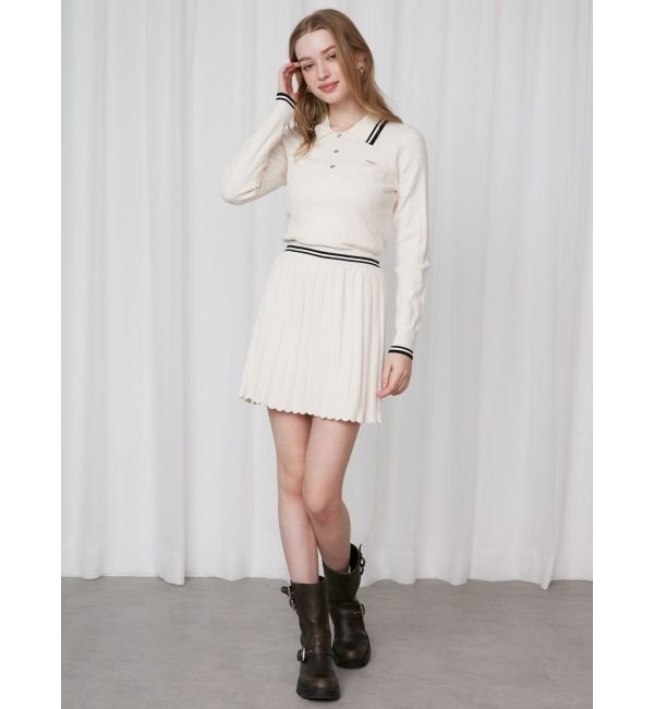 CALNAMUR「MINI CABLE LINE KNIT SK/ミニケーブルライクニットミニスカート」|スカート|