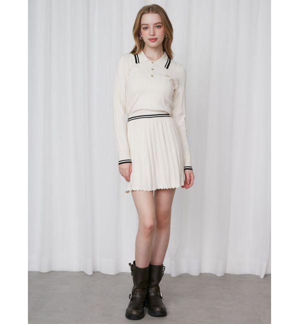 CALNAMUR「MINI CABLE LINE KNIT SK/ミニケーブルライクニットミニスカート」|スカート|