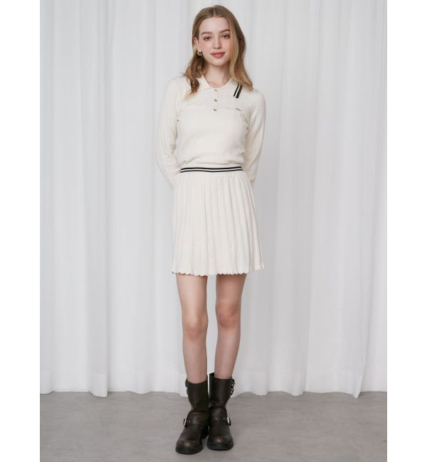 CALNAMUR「MINI CABLE LINE KNIT SK/ミニケーブルライクニットミニスカート」|スカート|