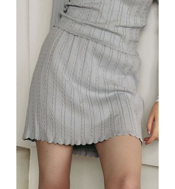 CALNAMUR「MINI CABLE LINE KNIT SK/ミニケーブルライクニットミニスカート」|スカート|