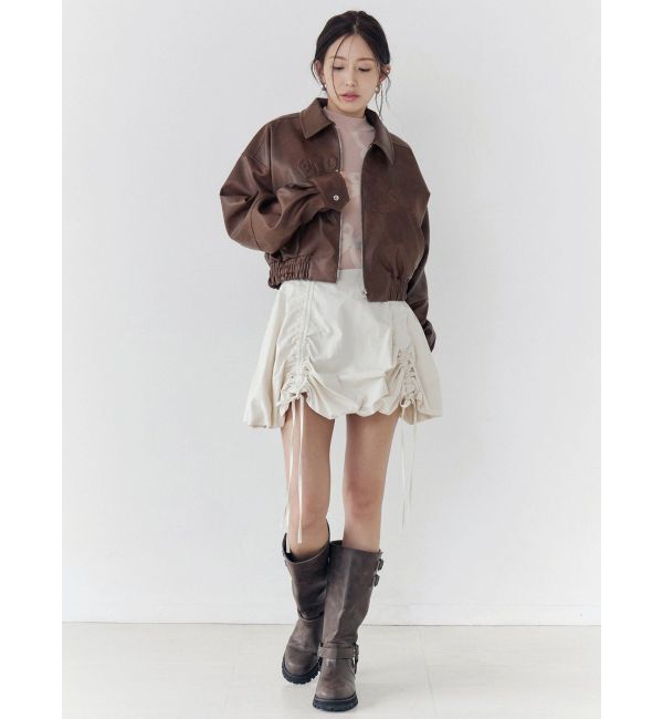 CALNAMUR「ドロストバルーンミニスカート」|スカート|