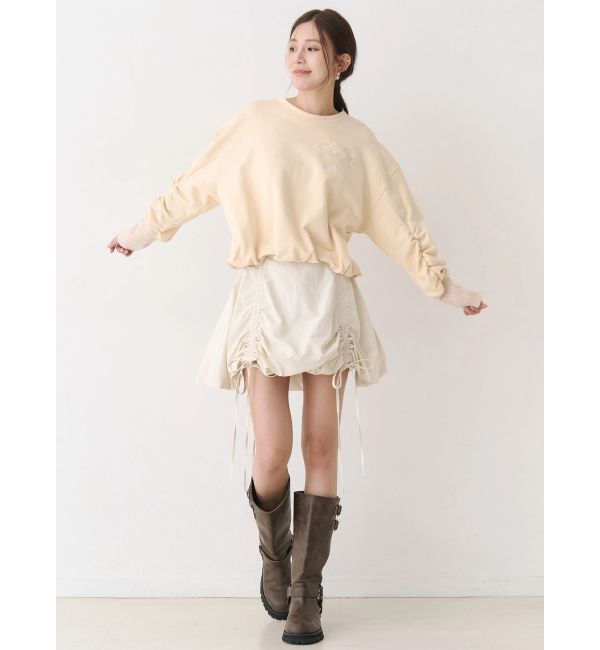 CALNAMUR「ドロストバルーンミニスカート」|スカート|