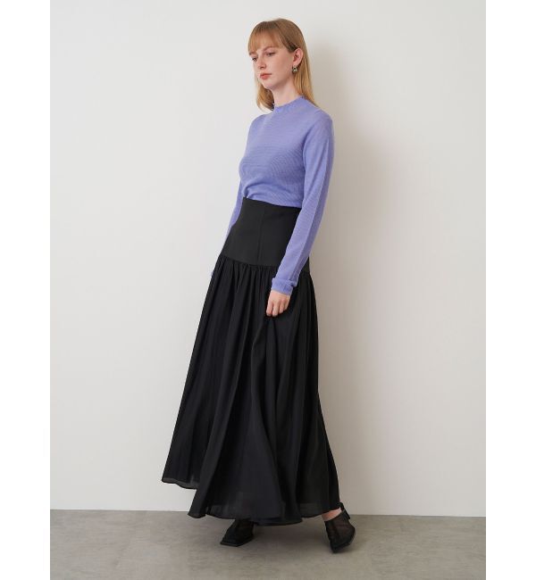 ELENDEEK「SHEER BLOCK FLARED SK」|スカート|