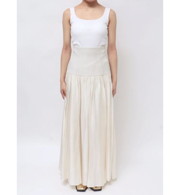 ELENDEEK「SHEER BLOCK FLARED SK」|スカート|