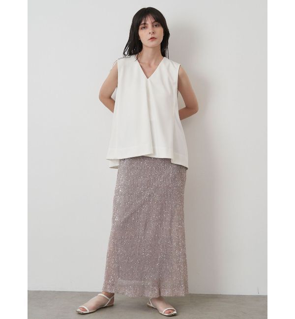 ELENDEEK「SPANGLE PLEATS SK」|スカート|