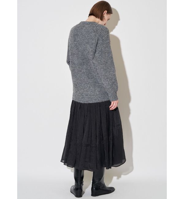 ELENDEEK「BRUSHED YARN KNIT DOCKING OP」|ワンピース|