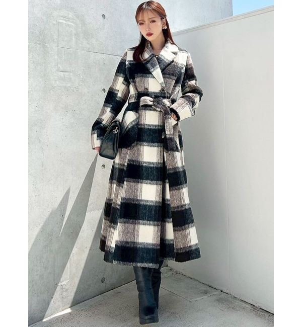 RESEXXY「ミディレングスシャギーチェックコート」|その他|