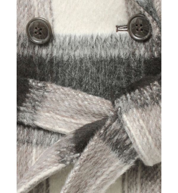 RESEXXY「ミディレングスシャギーチェックコート」|その他|