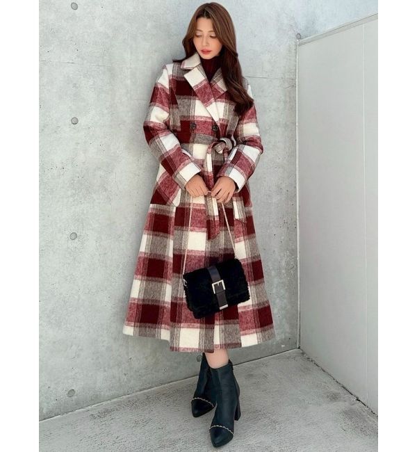 RESEXXY「ミディレングスシャギーチェックコート」|その他|