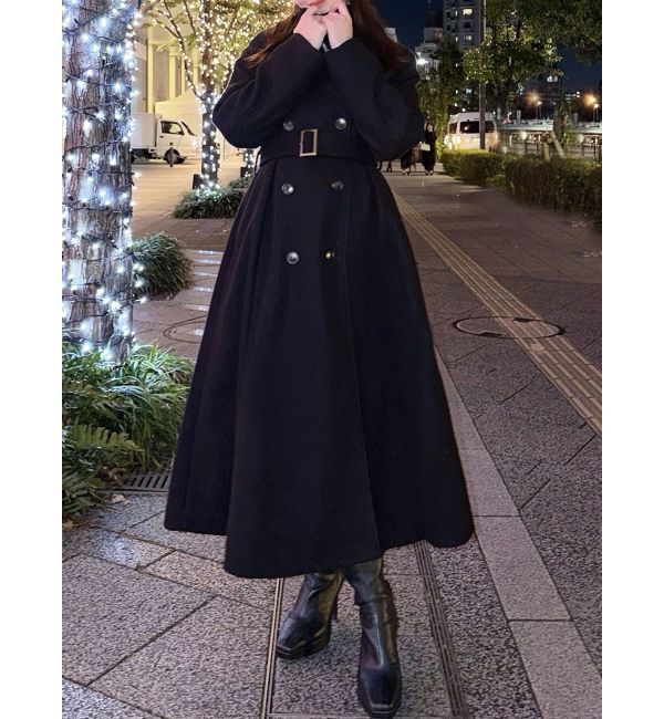 RESEXXY「フレアデザインロングコート」|その他|ブラック