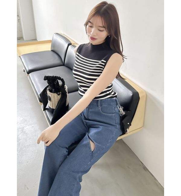 dazzlin「コンパクトノースリニットトップス」|ニット・セーター|