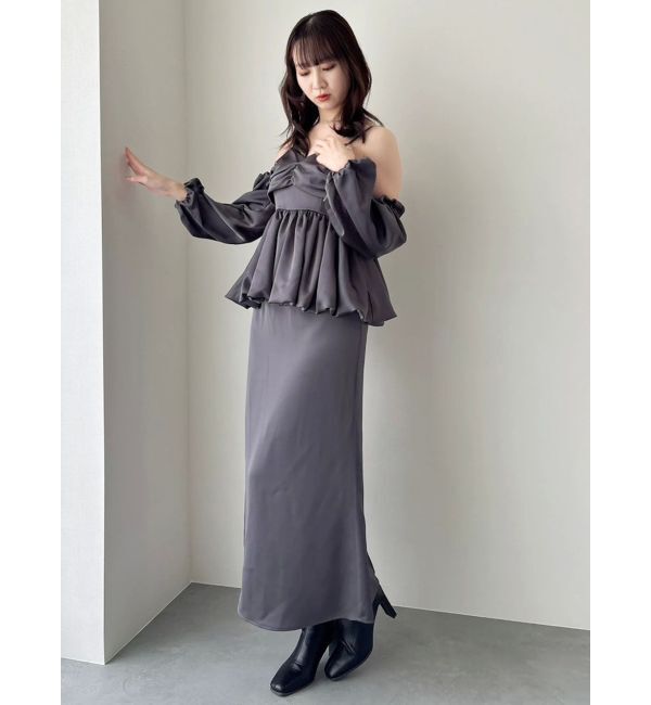 dazzlin「サテンナロースリットスカート」|スカート|