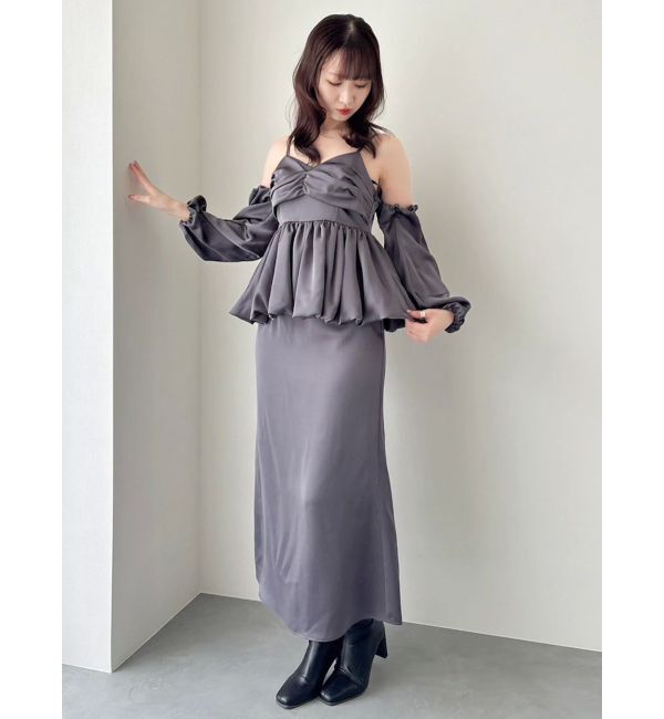 dazzlin「サテンナロースリットスカート」|スカート|