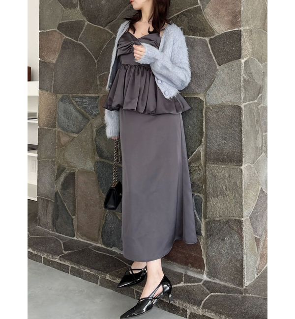 dazzlin「サテンナロースリットスカート」|スカート|