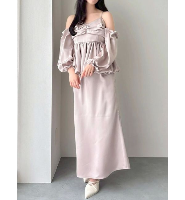 dazzlin「サテンナロースリットスカート」|スカート|