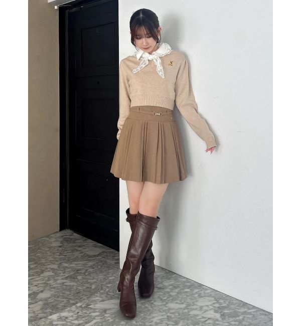 dazzlin「【POLO BCSコラボ】レーススカーフベア刺繍ニットトップス」|ニット・セーター|