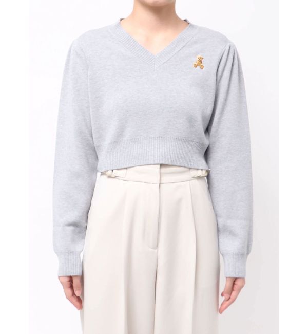 dazzlin「【POLO BCSコラボ】レーススカーフベア刺繍ニットトップス」|ニット・セーター|