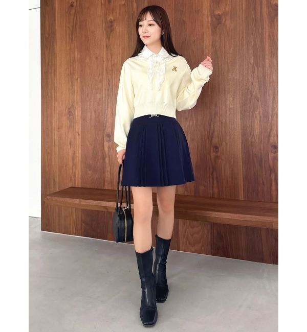 dazzlin「【POLO BCSコラボ】レーススカーフベア刺繍ニットトップス」|ニット・セーター|