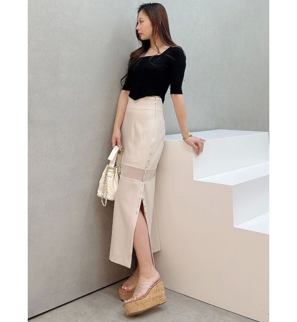 MERCURYDUO「パネルシアー切替ナロースカート」|スカート|