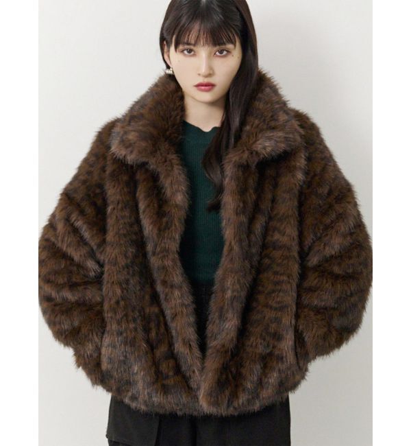 MURUA「レオパードフェイクファーコート」|その他|ダークミックス