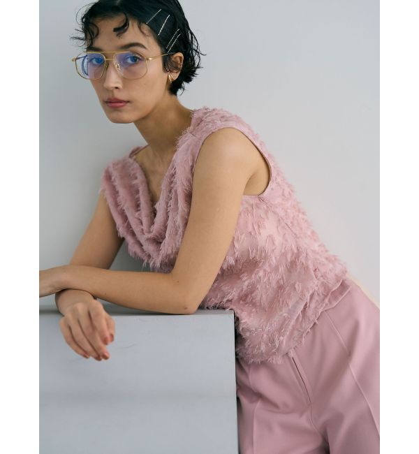 LAGUNAMOON「カットジャガードドレープブラウス」|シャツ・ブラウス|