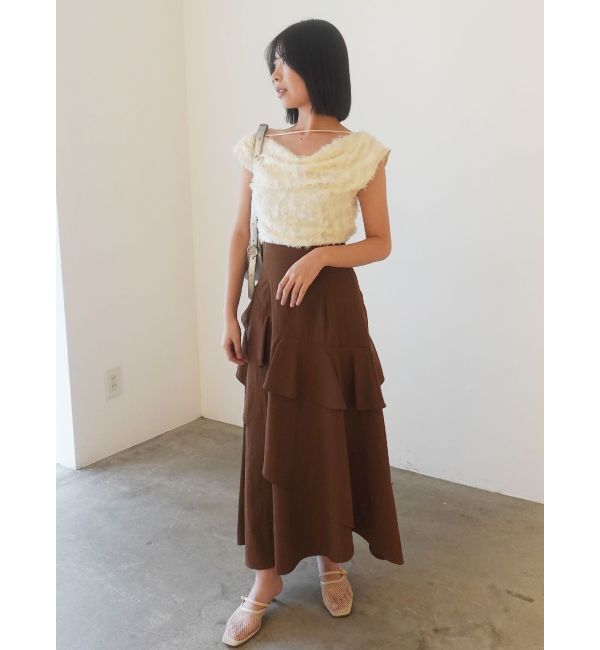 LAGUNAMOON「カットジャガードドレープブラウス」|シャツ・ブラウス|