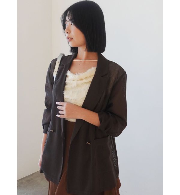 LAGUNAMOON「カットジャガードドレープブラウス」|シャツ・ブラウス|