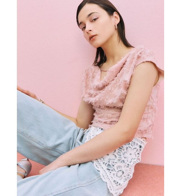 LAGUNAMOON「カットジャガードドレープブラウス」|シャツ・ブラウス|