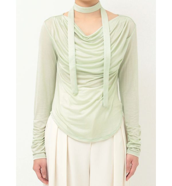 LAGUNAMOON「ドレープボウタイカットトップス」|Tシャツ・カットソー|