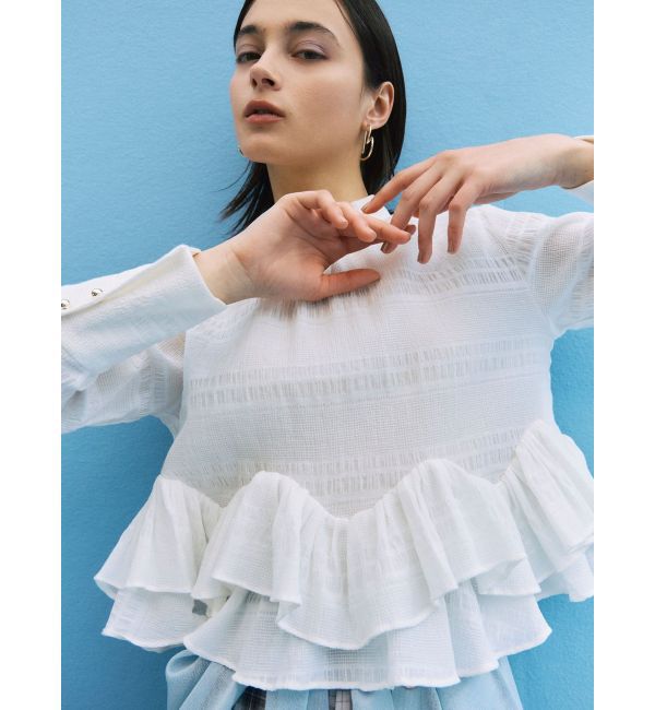 LAGUNAMOON「ボウタイボリュームヘムブラウス」|シャツ・ブラウス|